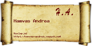 Hamvas Andrea névjegykártya