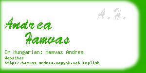 andrea hamvas business card